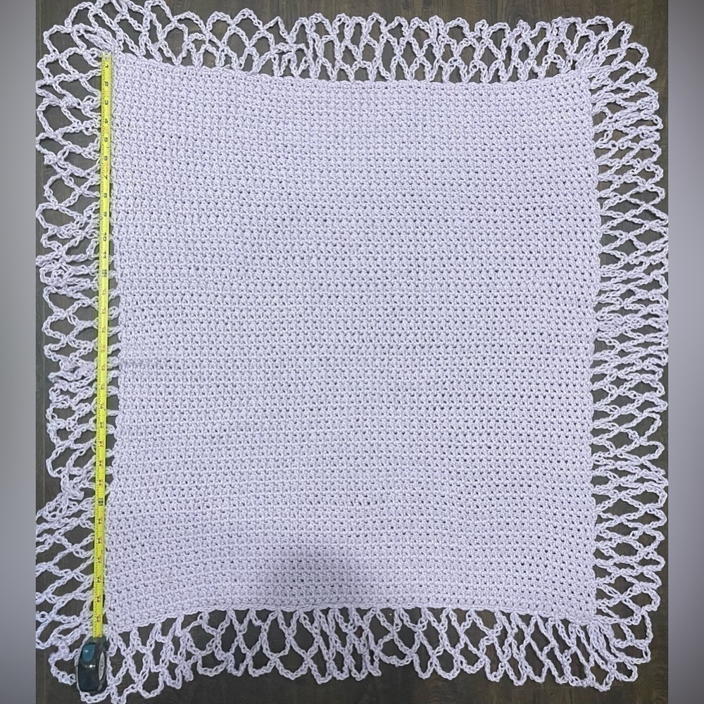 Set of 2 Newborn Handmade Crotchet Baby Blankets Pink and Lavender - Picture 7 of 8